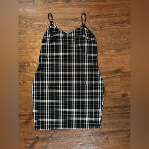 SHEIN Black and White Plaid Dress